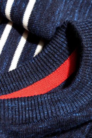 Navy Breton Stripe Crew Neck (3-12yrs)